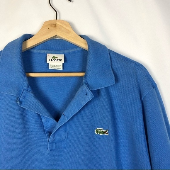 Lacoste Royal Blue Logo Cotton Short Sleeve Polo 6/XL - Picture 3 of 3